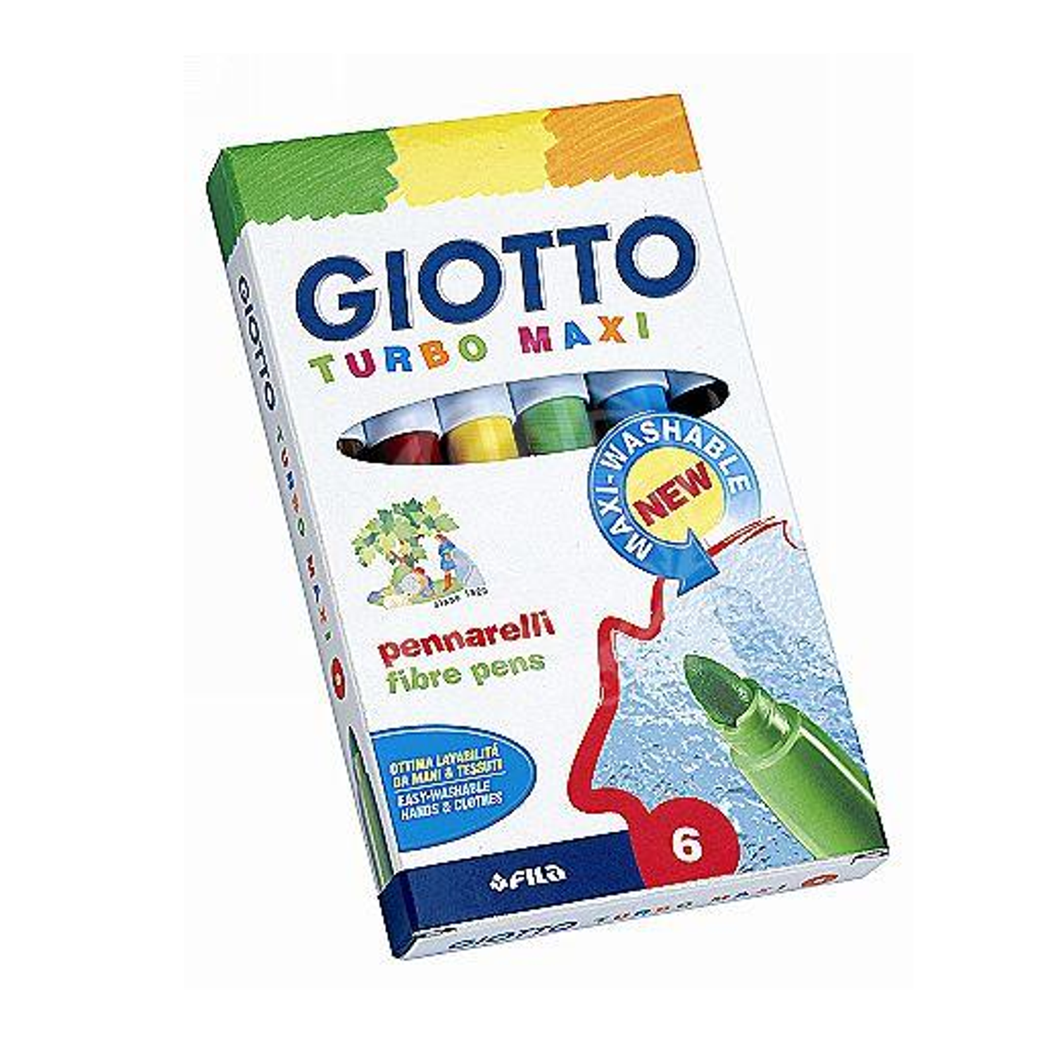Набор фломастеров Fila Giotto Turbo Maxi 6цветов 453000 - фото 1