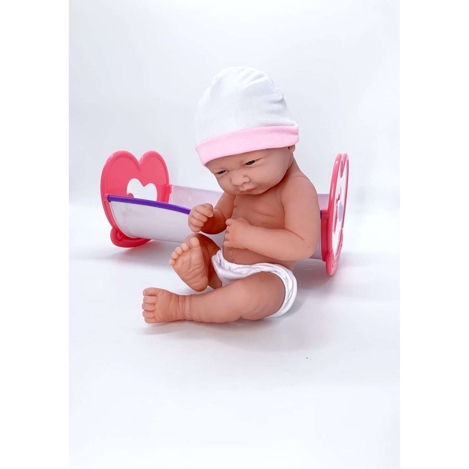 Кукла JC TOYS Виниловая 36см Newborn с кроваткой «18578» JC18578 - фото 2