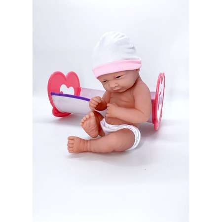 Кукла JC TOYS Виниловая 36см Newborn с кроваткой «18578»