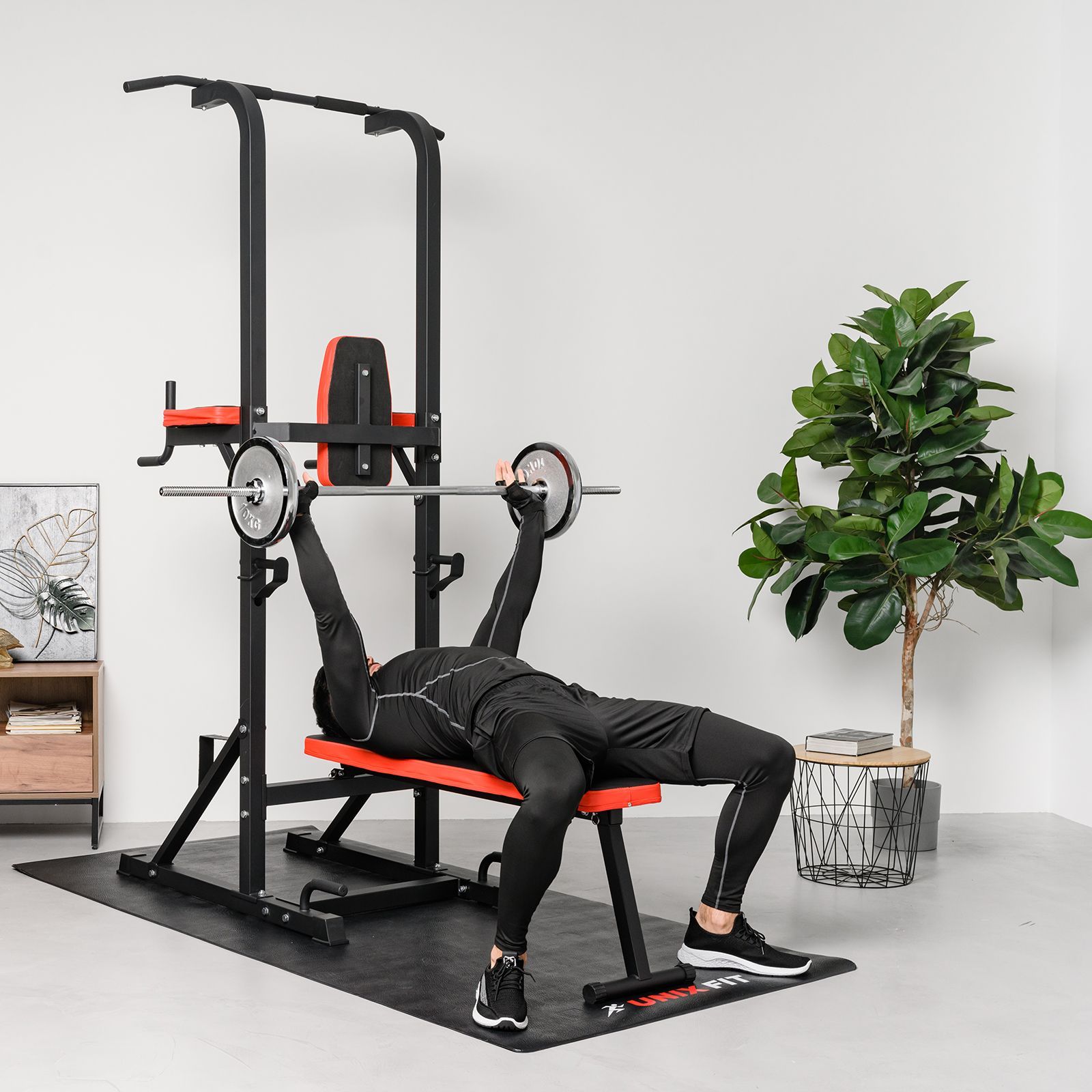 Турник-пресс-брусья со скамьей UNIX Fit BSPT120P - фото 9