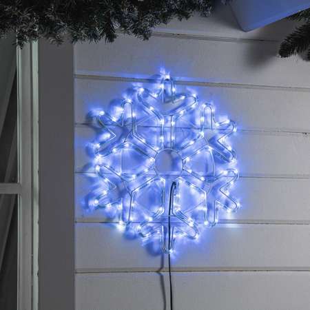 Светодиодная фигура Luazon «Снежинка» 52 см дюралайт 96 LED 220 В мерцание свечение синий/белый
