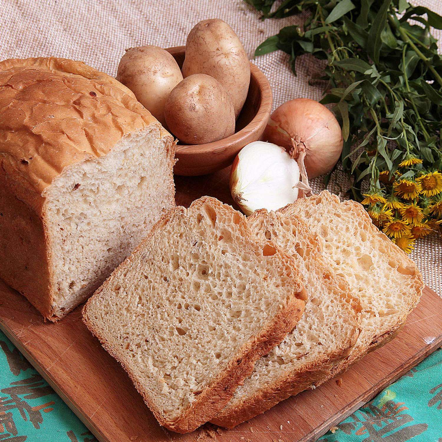 Картофельный хлеб С. Пудовъ Из Германии с жареным луком 500 г - фото 2