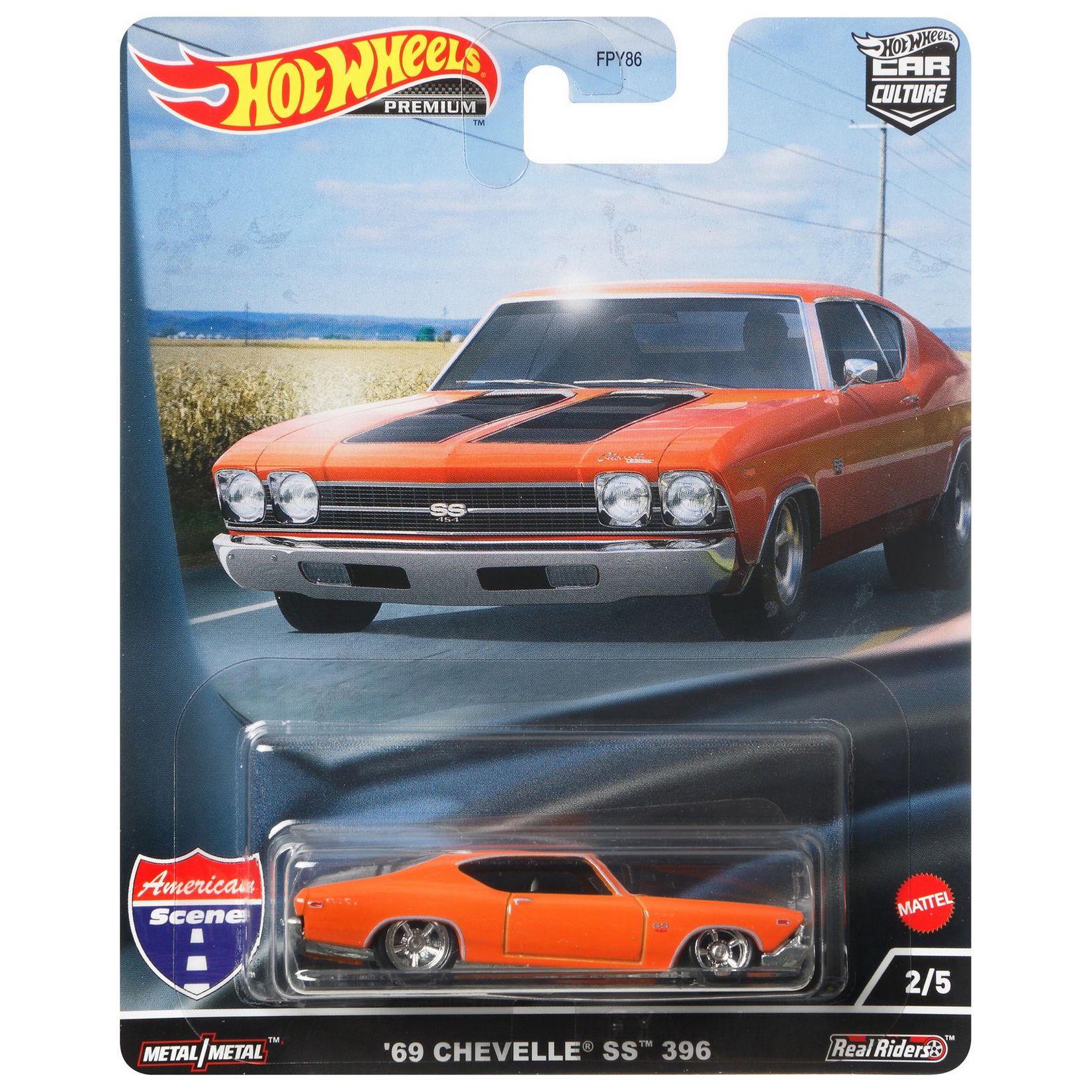 Машинка Hot Wheels Car Culture Американская серия Шевроле SS 396 1969 HCJ83  купить по цене 1299 ₽ в интернет-магазине Детский мир