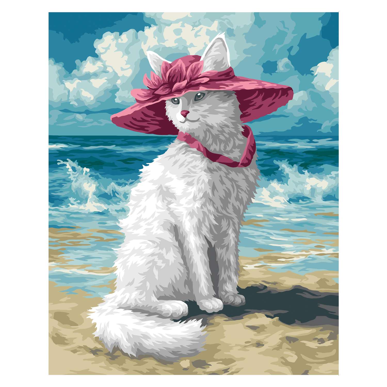 Картина по номерам Hobby Paint холст на деревянном подрамнике 40х50 см Кошка в шляпе - фото 2