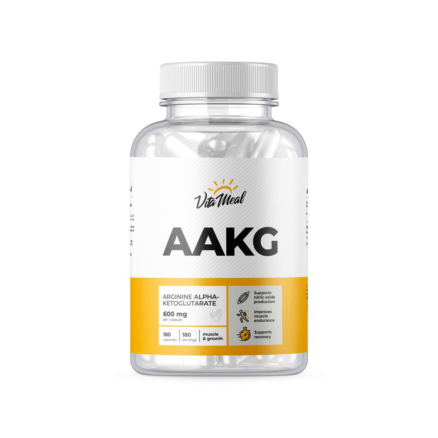 Аминокислота VitaMeal Аргинин AAKG 600мг 180 капсул - фото 1