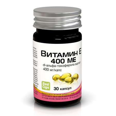 Биологически активная добавка Real Caps Витамин Е 400МЕ 30капсул