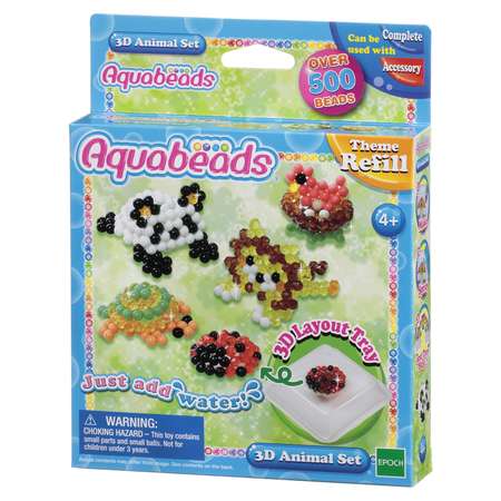 Тематический набор бусин Aquabeads Зверюшки в 3D