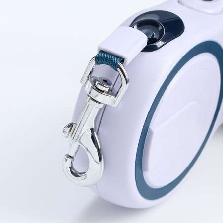 Рулетка Пижон с системой эффективного скручивания поводка 3 м до 18 кг серо-синяя