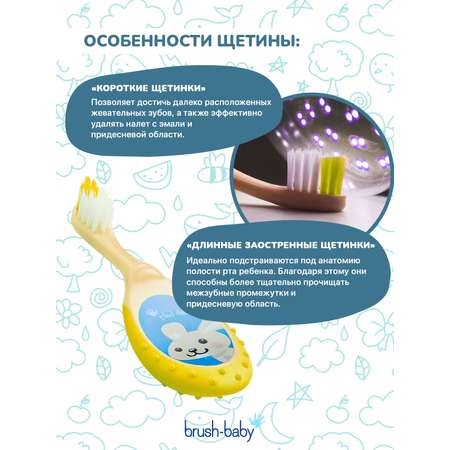 Зубная щетка Brush-Baby FlossBrush 0-3 года желтая