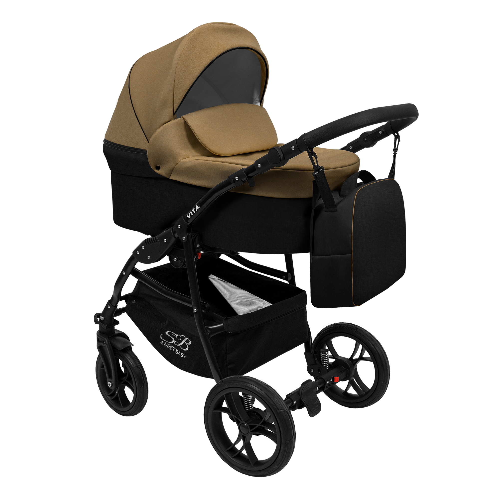 Коляска 2в1 Sweet Baby Vita Beige Black - фото 1