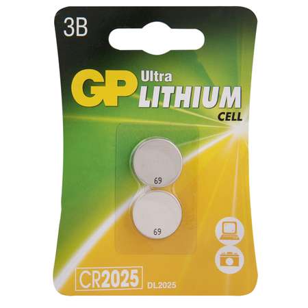Батарейки GP Lithium CR2025 2шт CR2025E-7CR2
