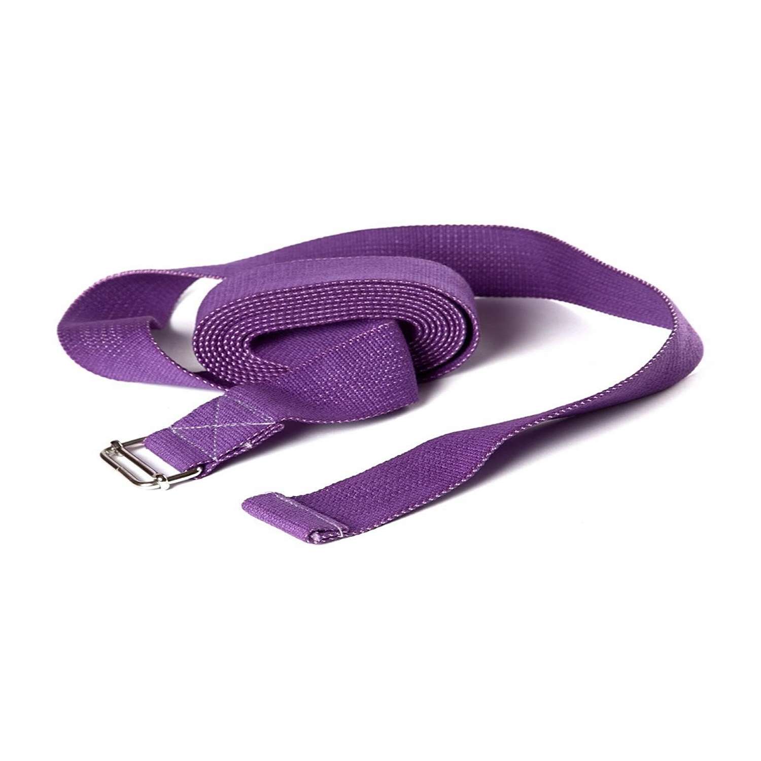 Ремень для фитнеса и йоги Ramayoga хлопковый 270 см фиолетовый - фото 2