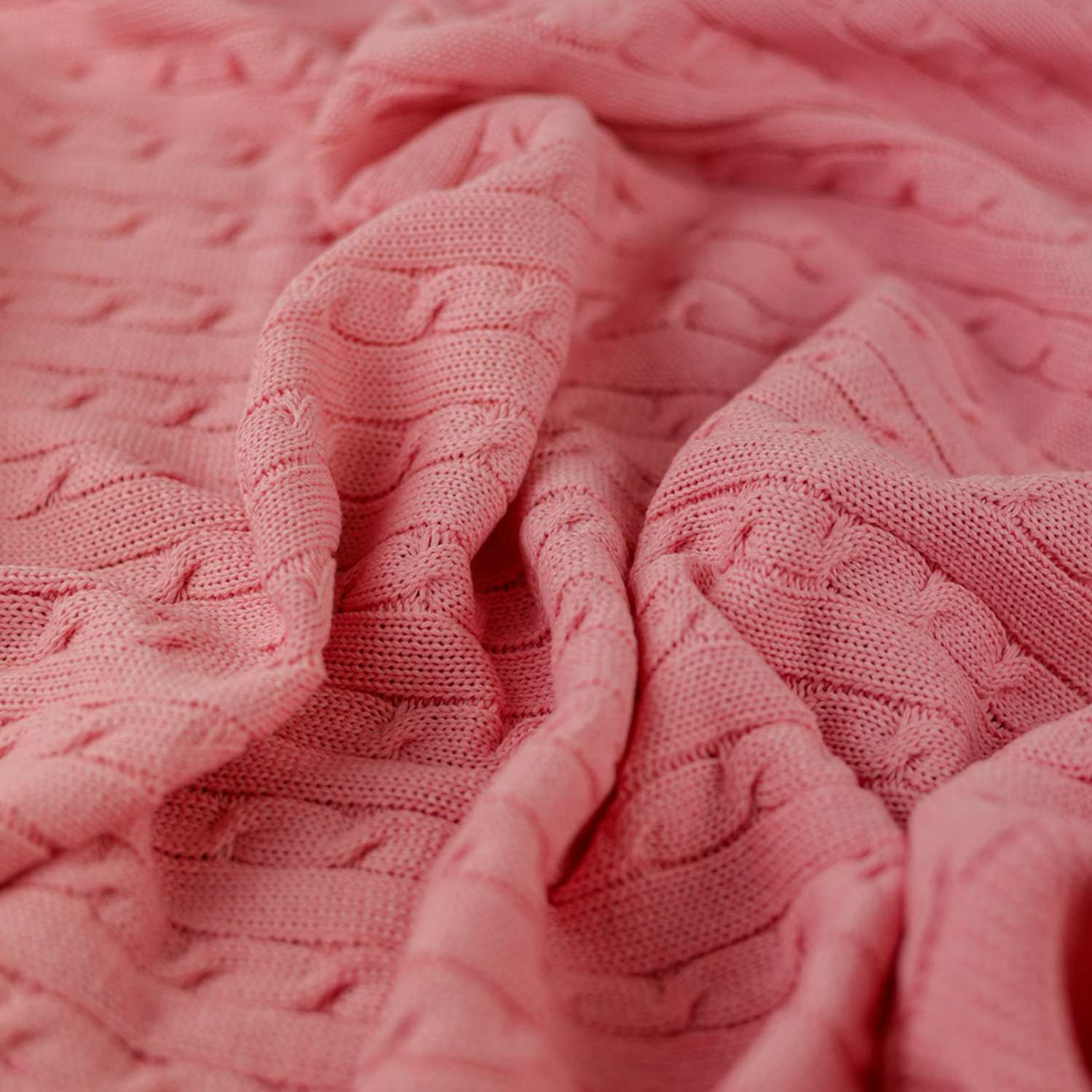 Плед-покрывало детский вязаный WARM WHIFF D-09 розовый на выписку в коляску в кроватку на лето 90x110 - фото 5
