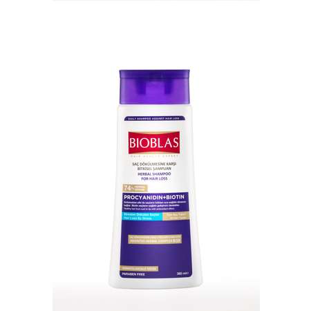 Шампунь BIOBLAS для всех типов волос против выпадения с экстрактом виноградных косточек и биотином 360 мл