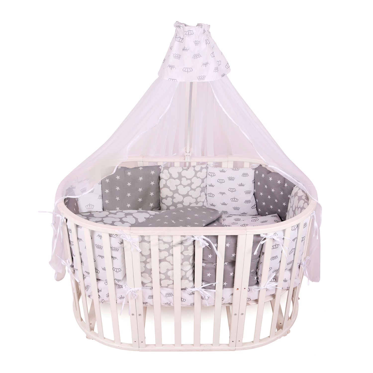 Комплект постельного белья Amarobaby Silver 7предметов Серый - фото 1