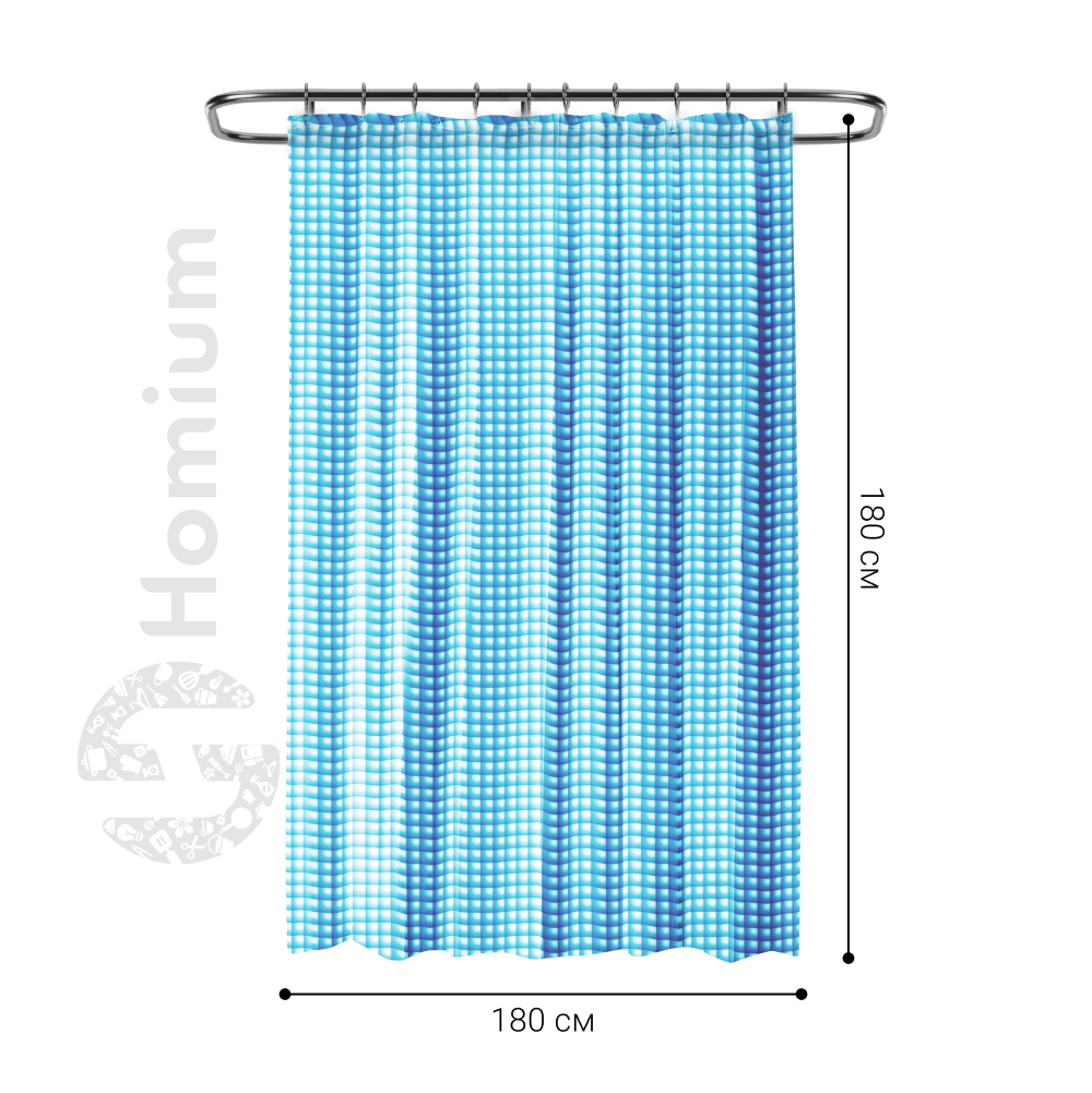 Штора для ванной комнаты ZDK Homium Bath Neo цвет голубой размер 180*180 см - фото 8