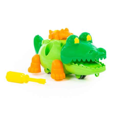 Конструктор для малышей Полесье Крокодил с отверткой 17 элементов зеленый