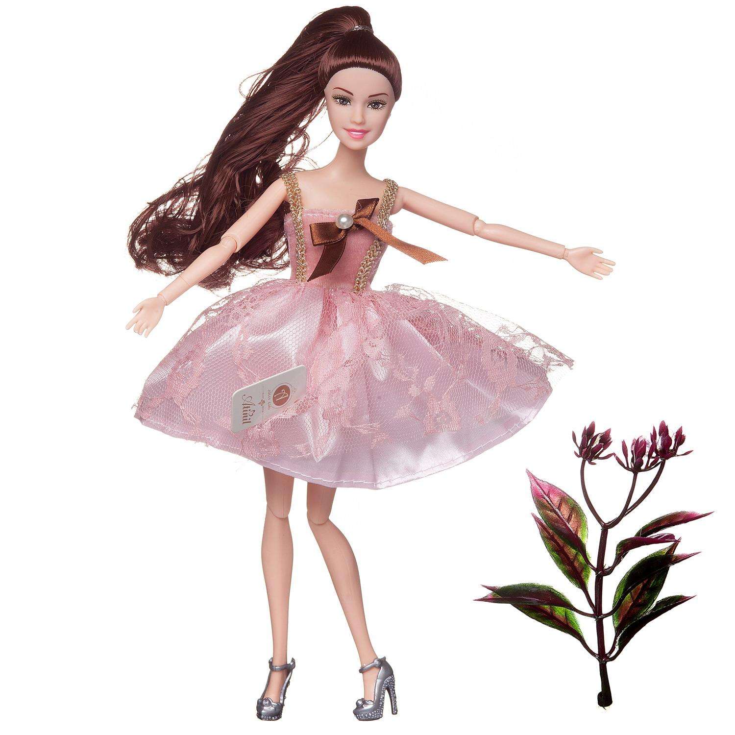 Кукла Atinil Junfa Мой розовый мир в платье с двухслойной юбкой Шатенка WJ-21547/шатенка - фото 1