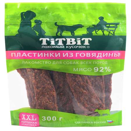 Лакомство для собак Titbit 300г пластинки из говядины