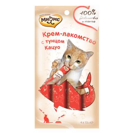 Лакомство для кошек Мнямс Крем с тунцом Кацуо 15г 4шт