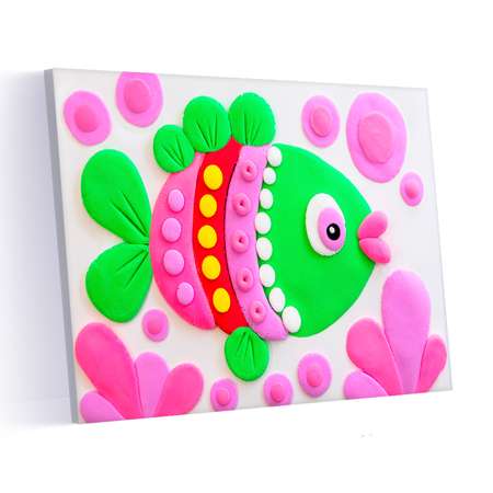 Набор для лепки Kiki Картина из воздушного пластилина. Яркая рыбка