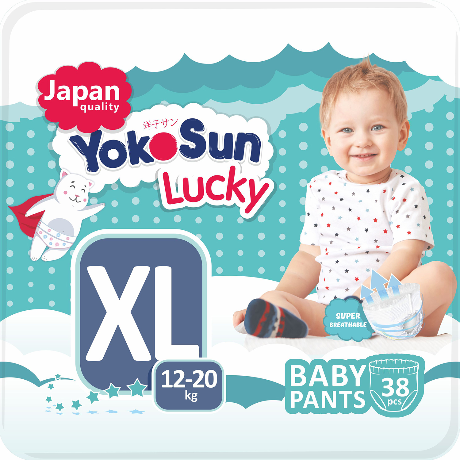 Подгузники-трусики YokoSun Lucky XL 12-20кг 38шт купить по цене 999 ₽ в  интернет-магазине Детский мир