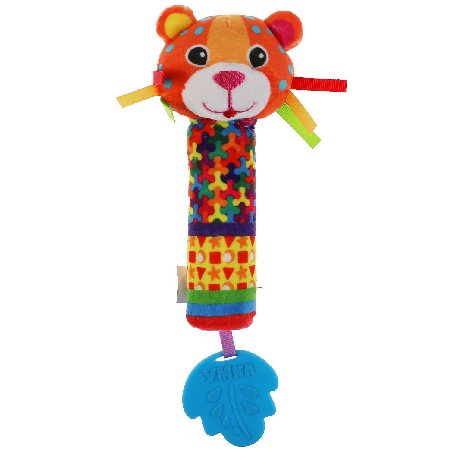 Текстильная игрушка погремушка Умка Пищалка леопард с прорезывателем - фото 2