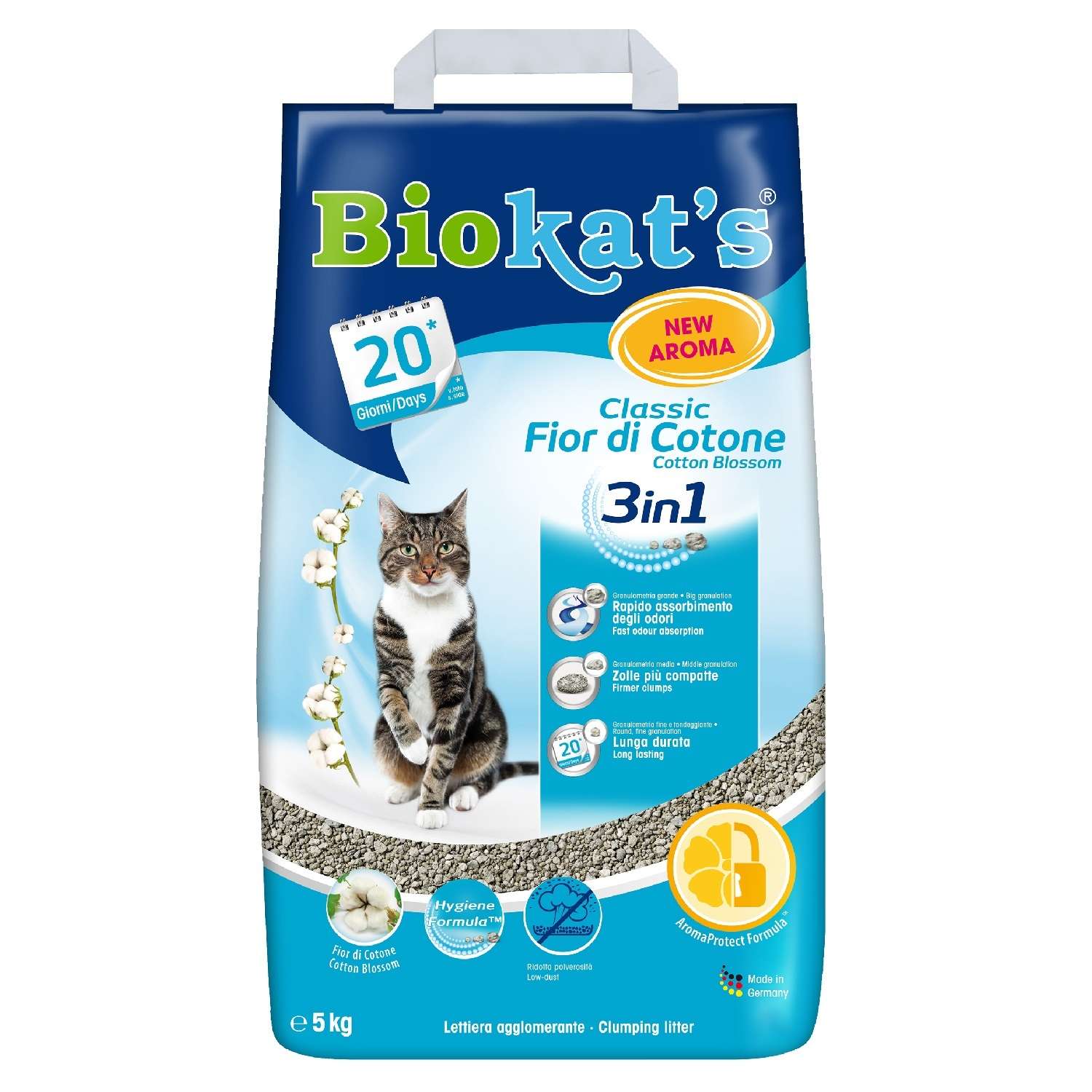 Наполнитель для кошек Biokats Классик 3в1 с ароматом хлопка 5кг - фото 1