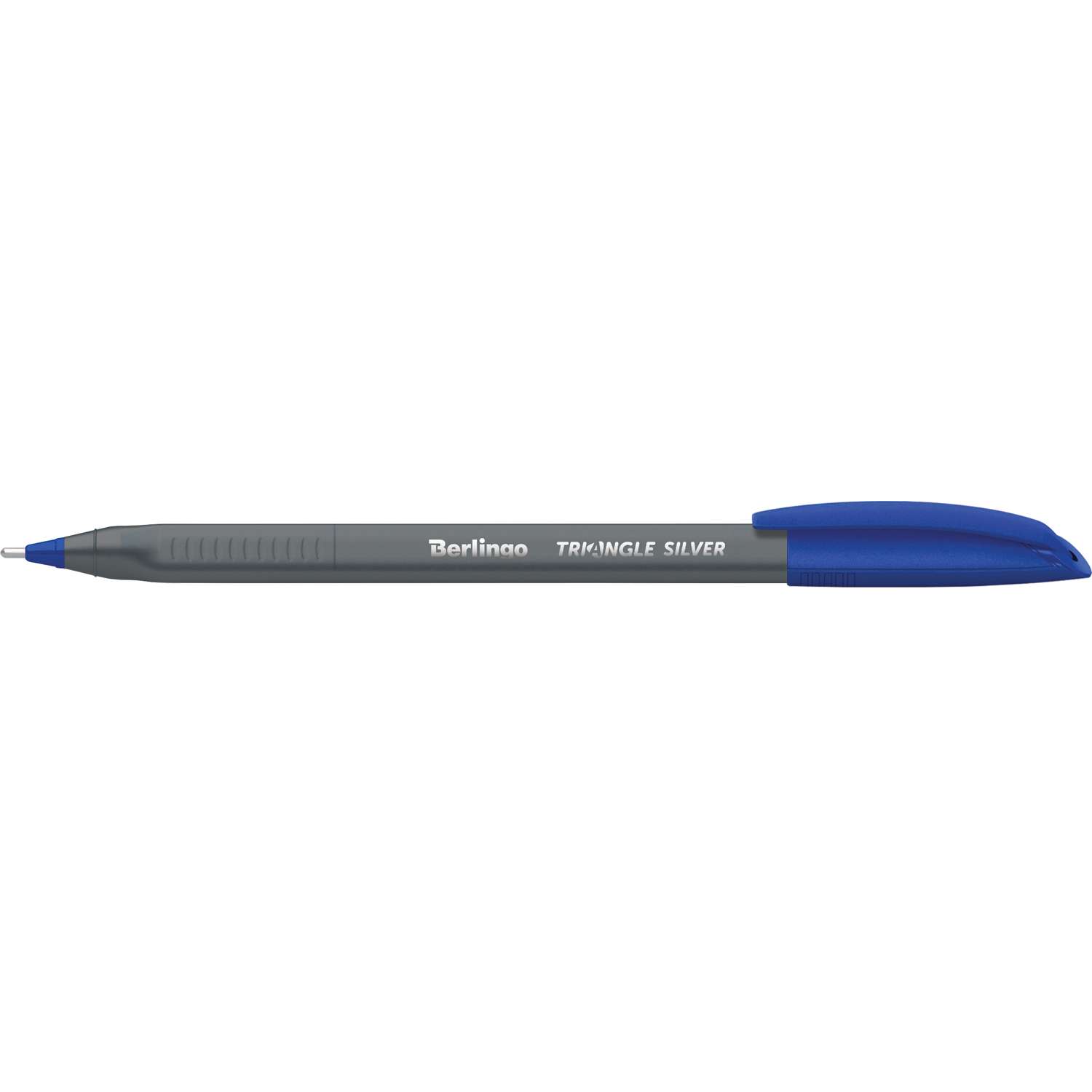 Ручка шариковая BERLINGO Triangle Silver 1.0мм Синий CBp_10792 - фото 1