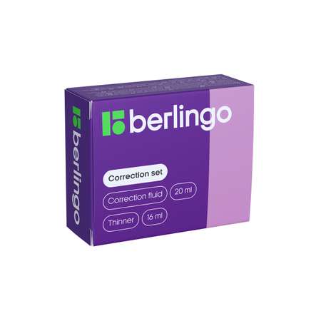 Набор корректирующей жидкости Berlingo 10*20мл + разбавитель 10*16мл