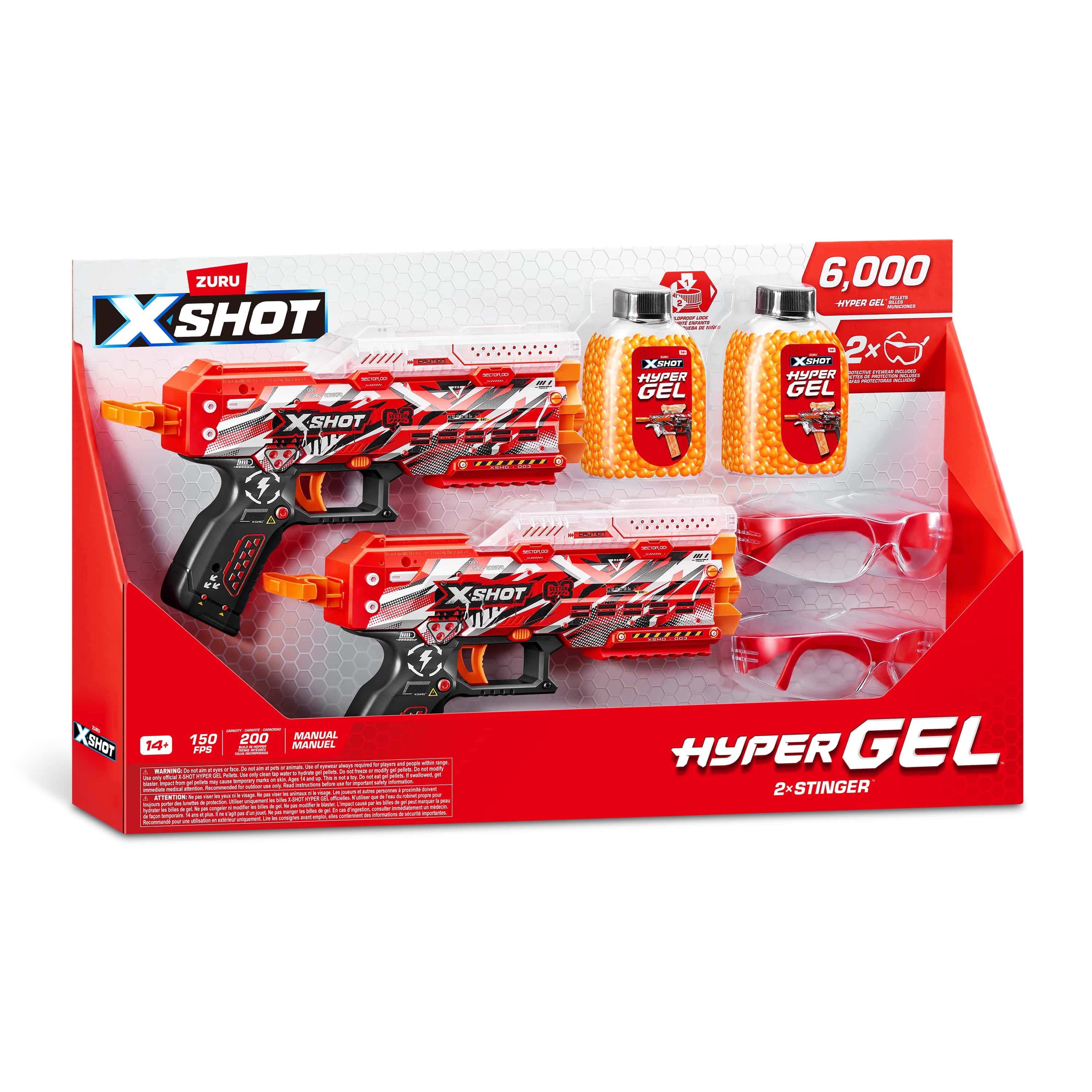 Игровой набор для стрельбы Zuru XSHOT  HYPERGEL Бластер Стингер 6000 гелевых шариков в комплекте - фото 8