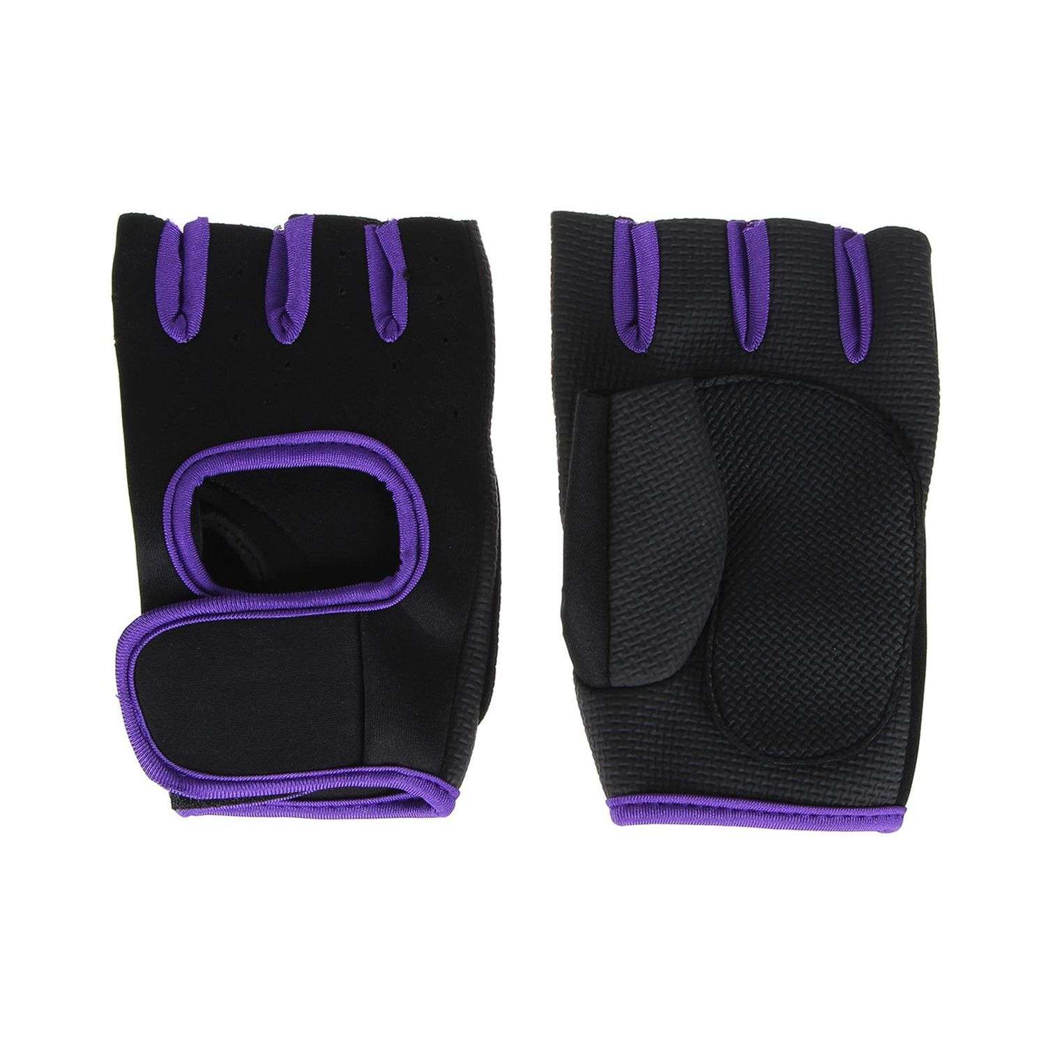 Перчатки Beroma неопреновые противоскользящие с полупальцами фиолетовые размер S - фото 1