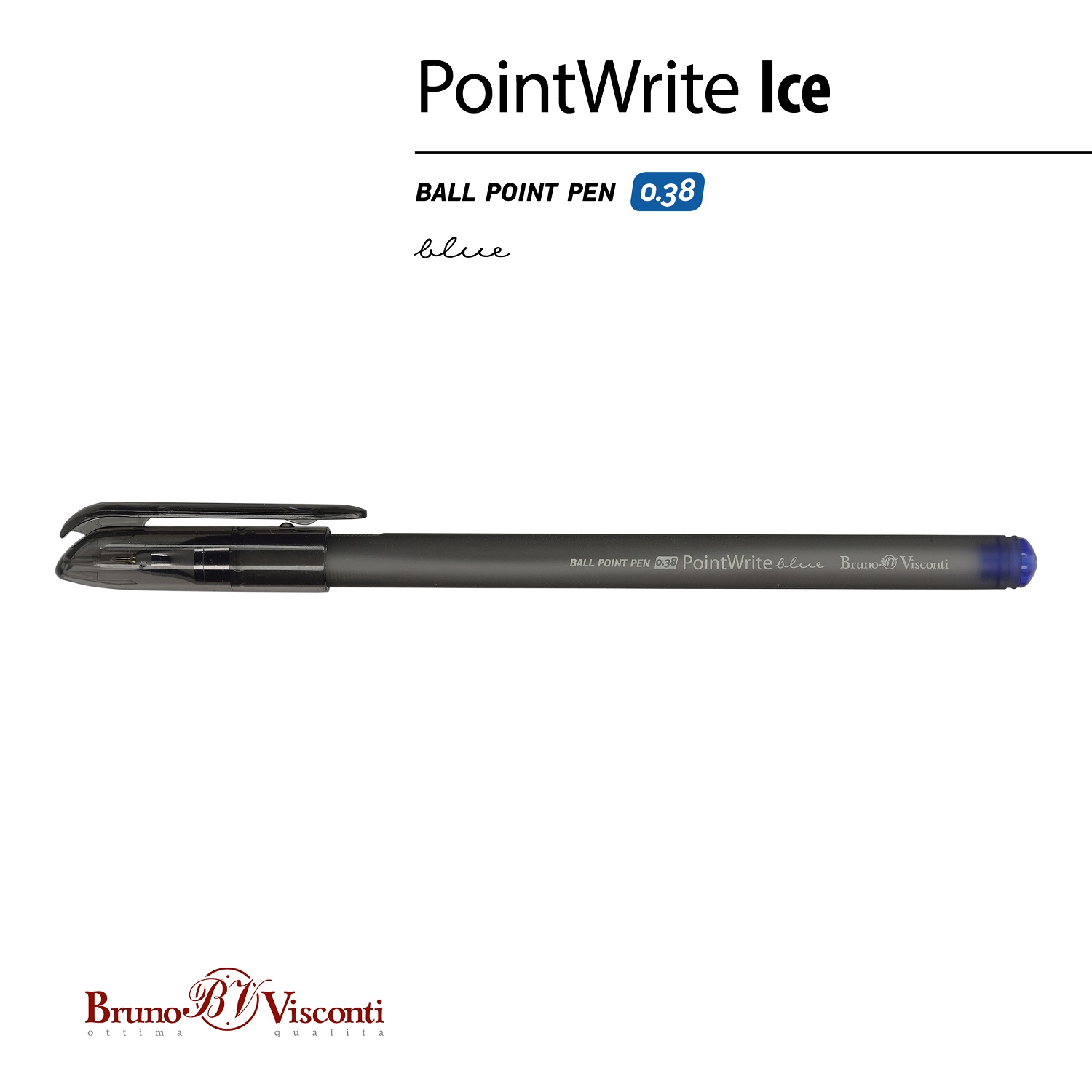 Набор из 5-ти шариковых ручек Bruno Visconti PointWrite Ice синие - фото 6