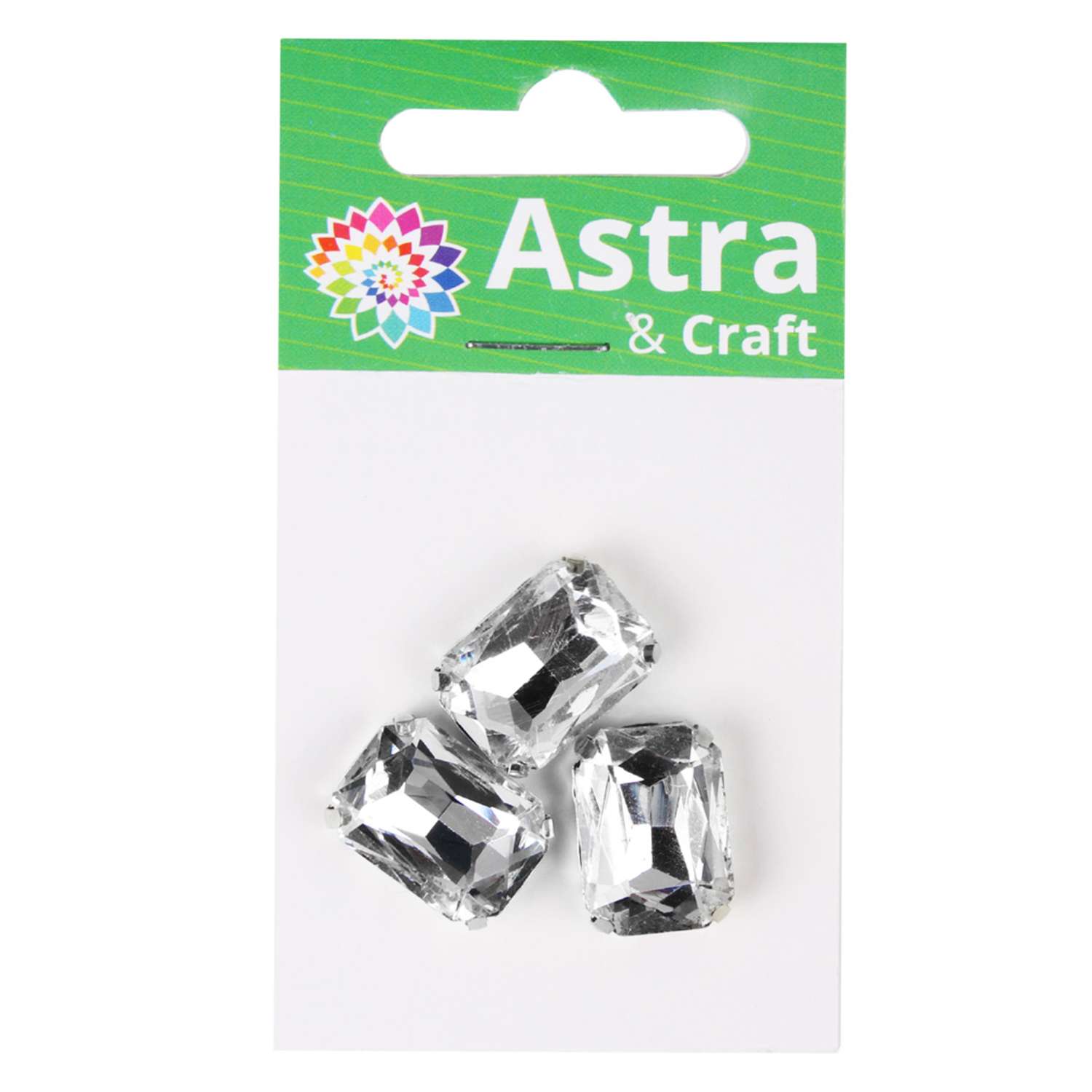 Хрустальные стразы Astra Craft в цапах прямоугольные для творчества и рукоделия 13 мм 18 мм 3 шт серебро белый - фото 3