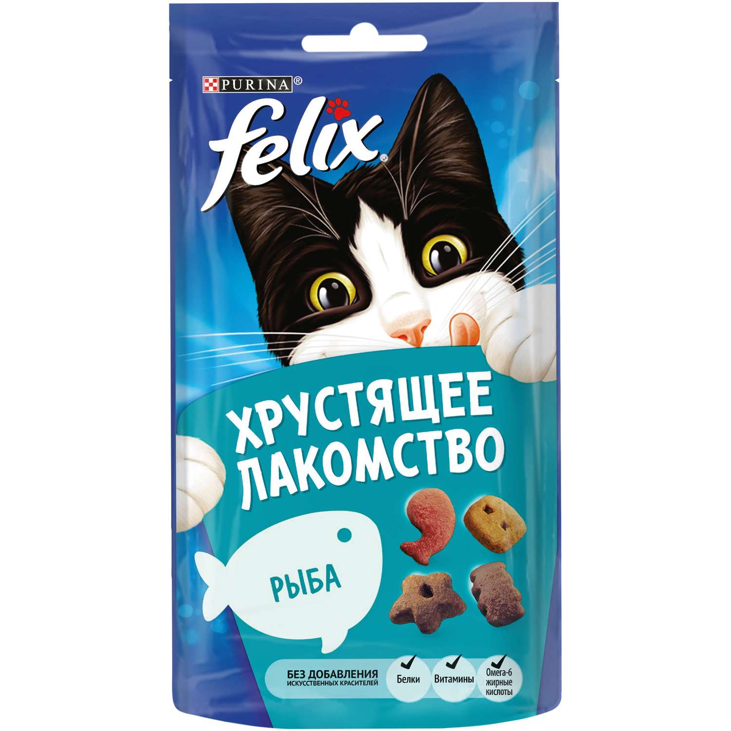 Лакомство для кошек Felix Хрустящее с рыбой 60г - фото 1