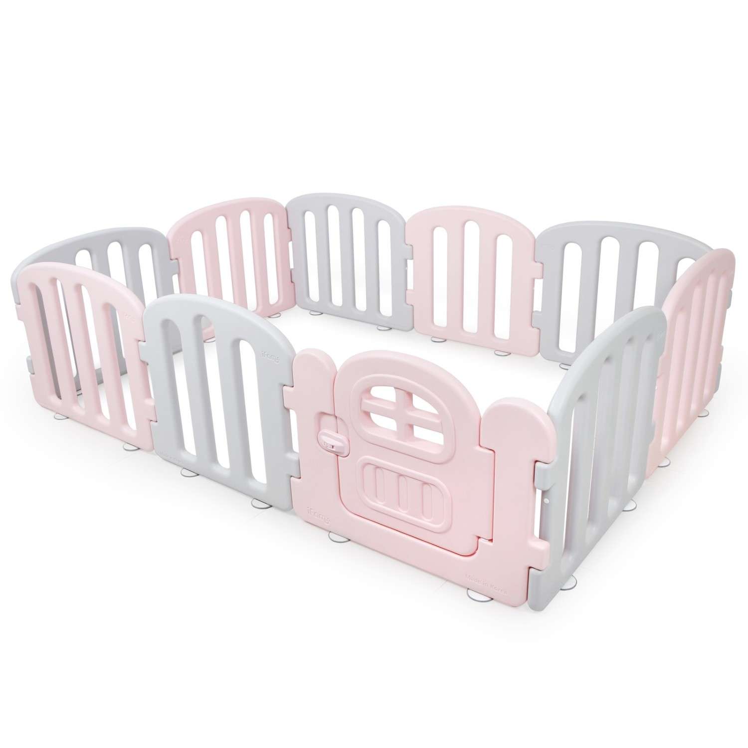 Детский манеж Ifam First Baby Room серый - розовый IF-137-1-FBR-BPLG10D - фото 1