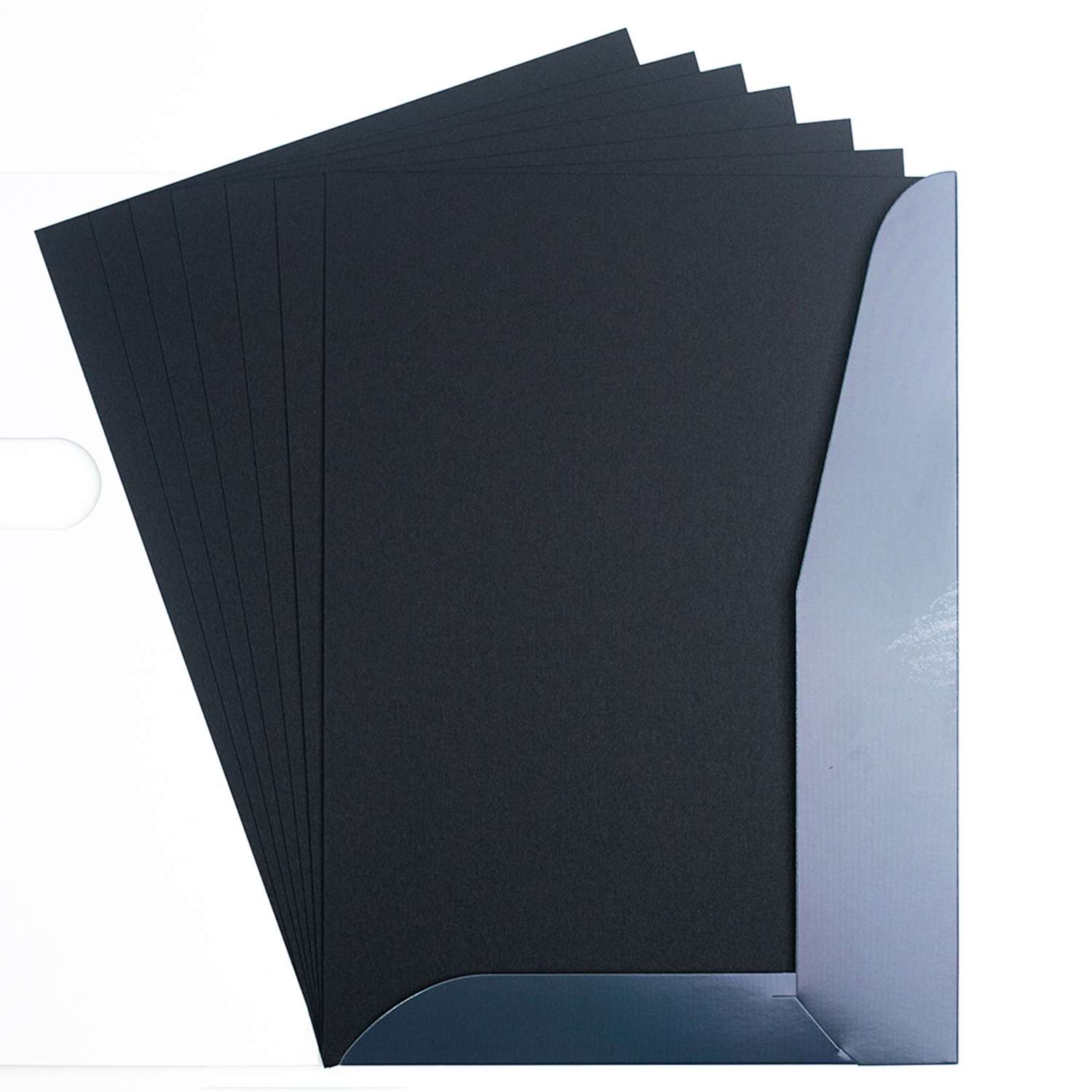 Бумага для пастели Малевичъ А4 в папке черная 270 г/м 7 листов - фото 1