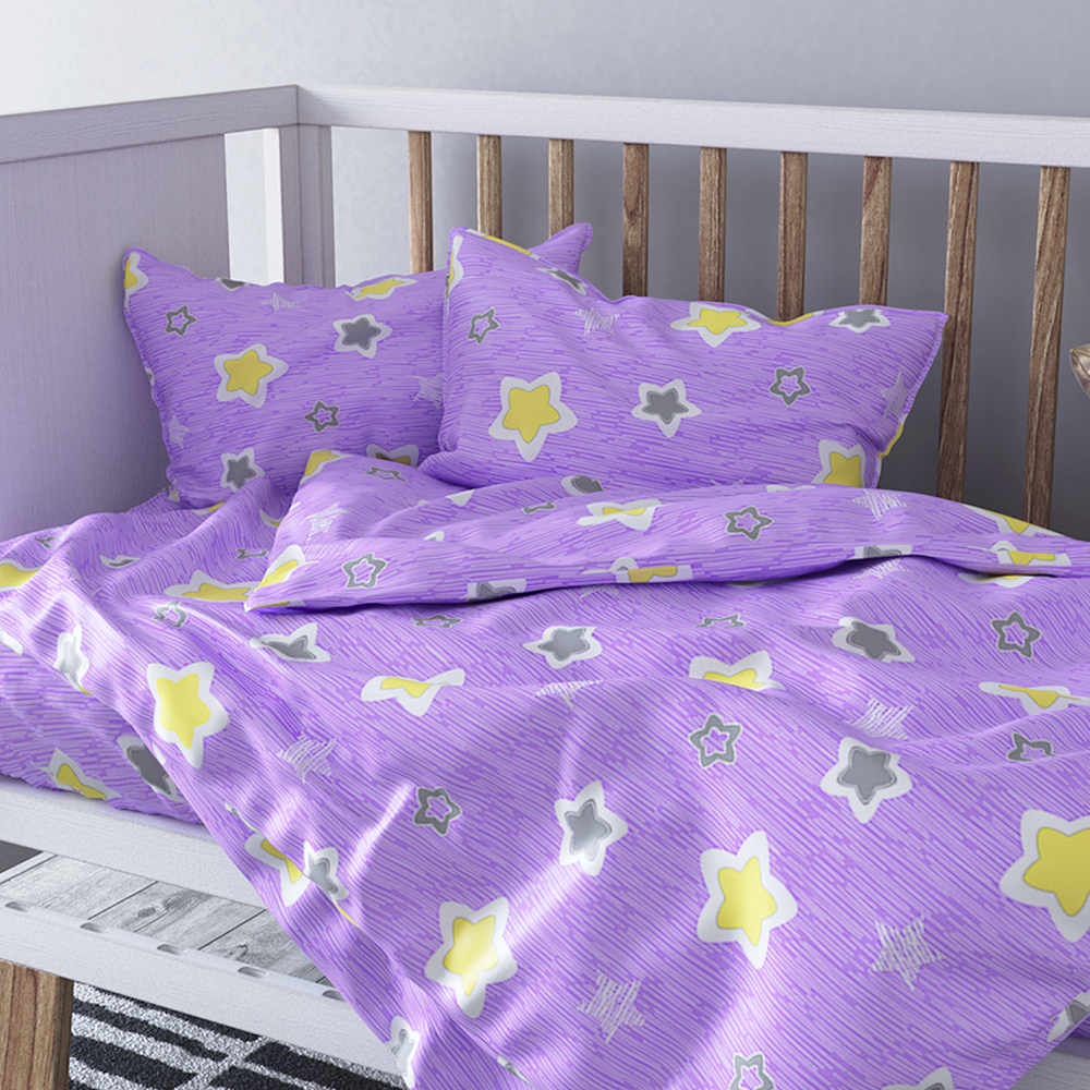 Комплект постельного белья Galtex детский звездочки фиолетовый - фото 2