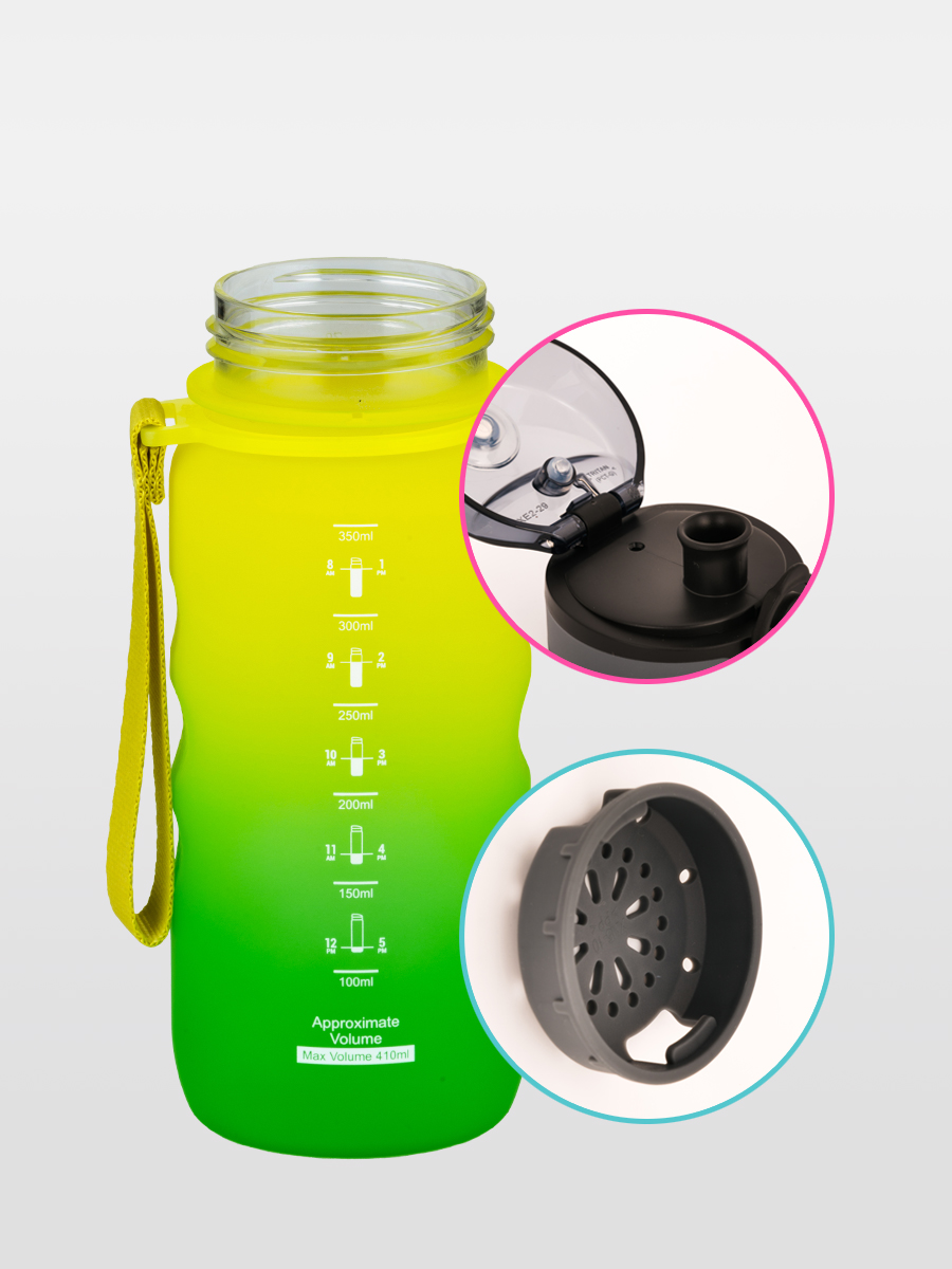 Бутылка для воды спортивная UZSPACE 1212 желто-зеленый - фото 4