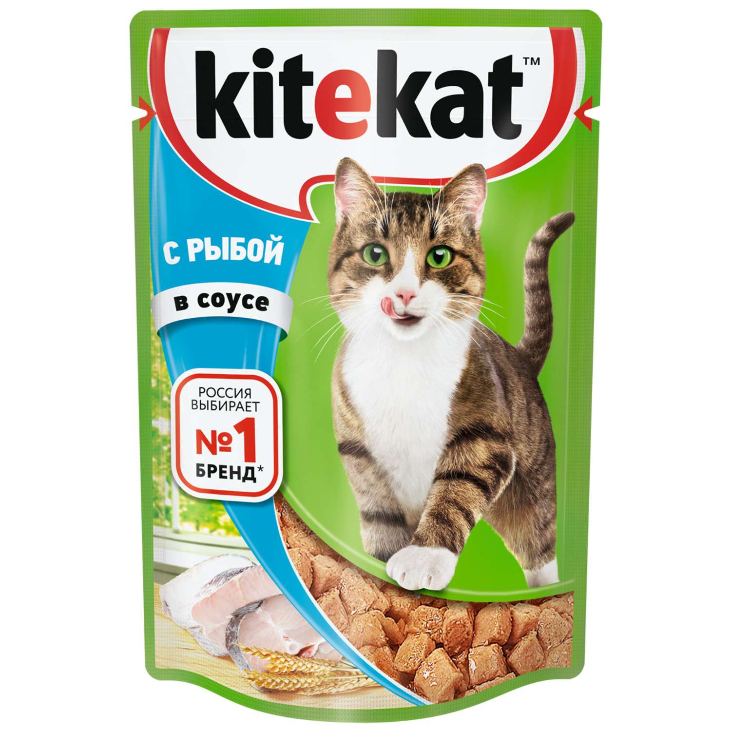Корм влажный для кошек KiteKat 85г рыба в соусе пауч - фото 1