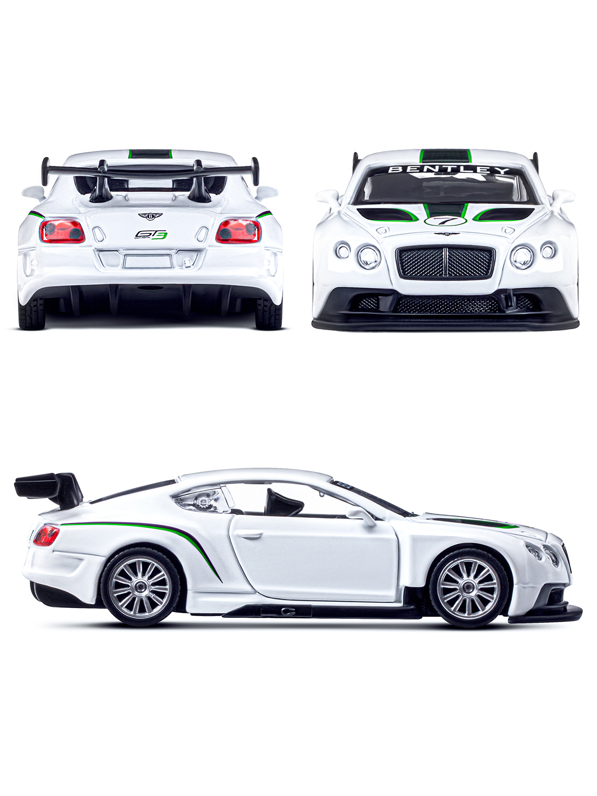 Автомобиль АВТОпанорама Bentley 1:43 белый JB1200135 - фото 4