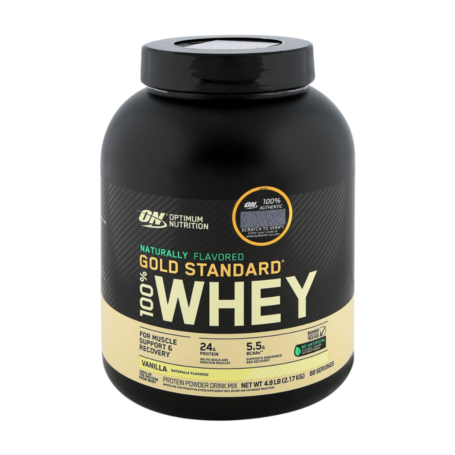 Протеин Optimum Nutrition Naturally Flavored Gold Standard 100% Whey для спортсменов 2273 г Ваниль - фото 1