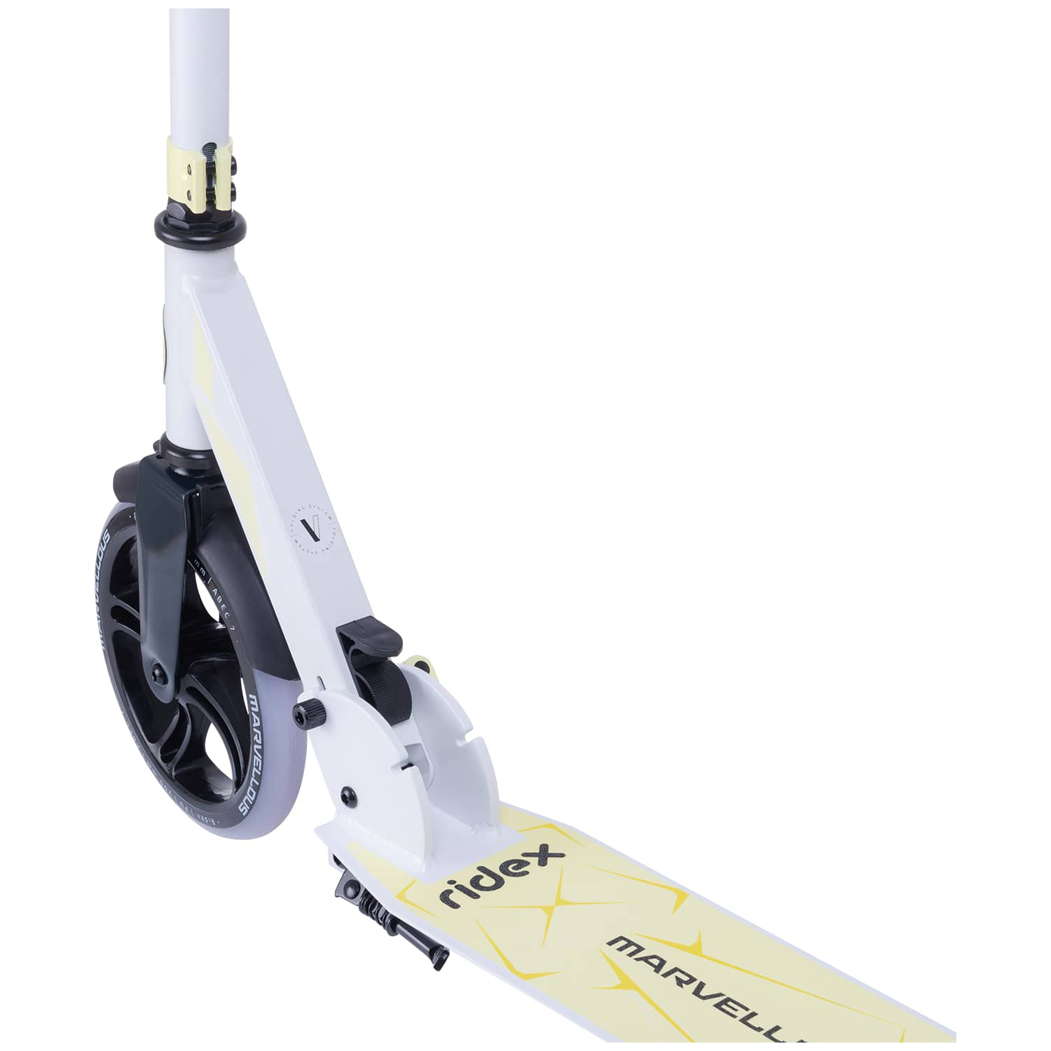 Самокат RIDEX двухколесный Scooter 2 wheels Phenom 200 Marvellous white/yellow - фото 6