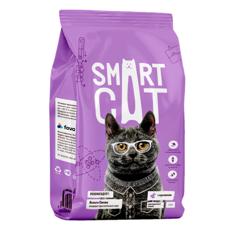 Корм для кошек Smart Cat 1.4кг с кроликом