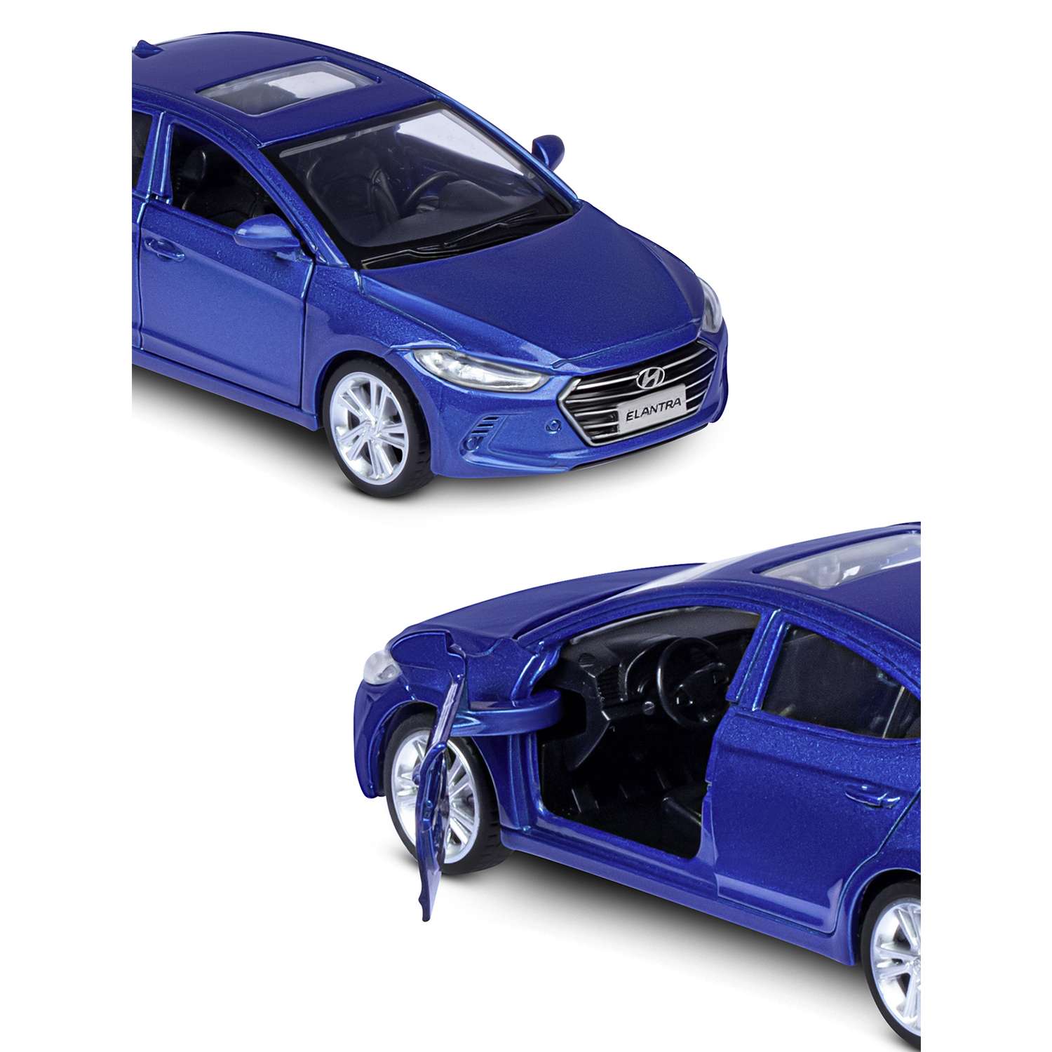 Машинка металлическая АВТОпанорама игрушка детская 1:40 Hyundai Elantra синий инерционная JB1251439 - фото 7