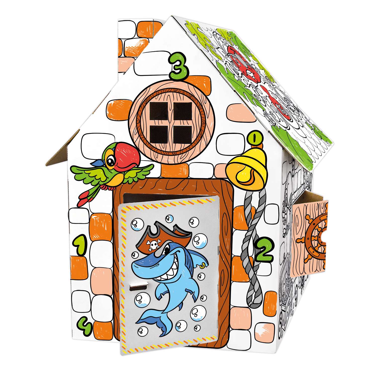 Картонный дом-раскраска PREZENT ПИРАТЫ КДР-012 - фото 1