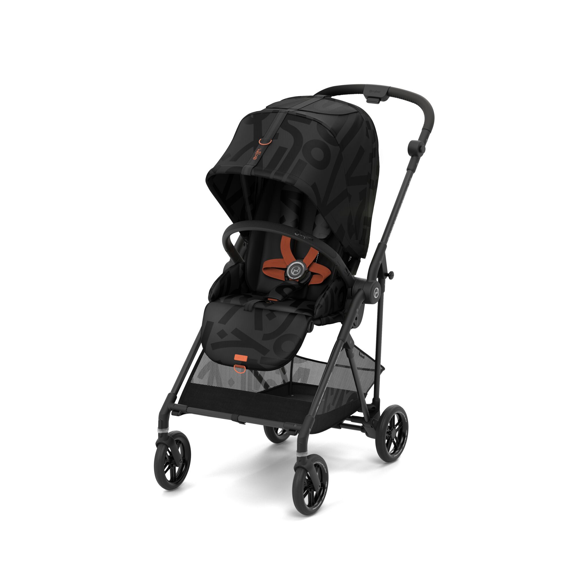 Коляская детская Cybex Melio Street Real Black с дождевиком - фото 1