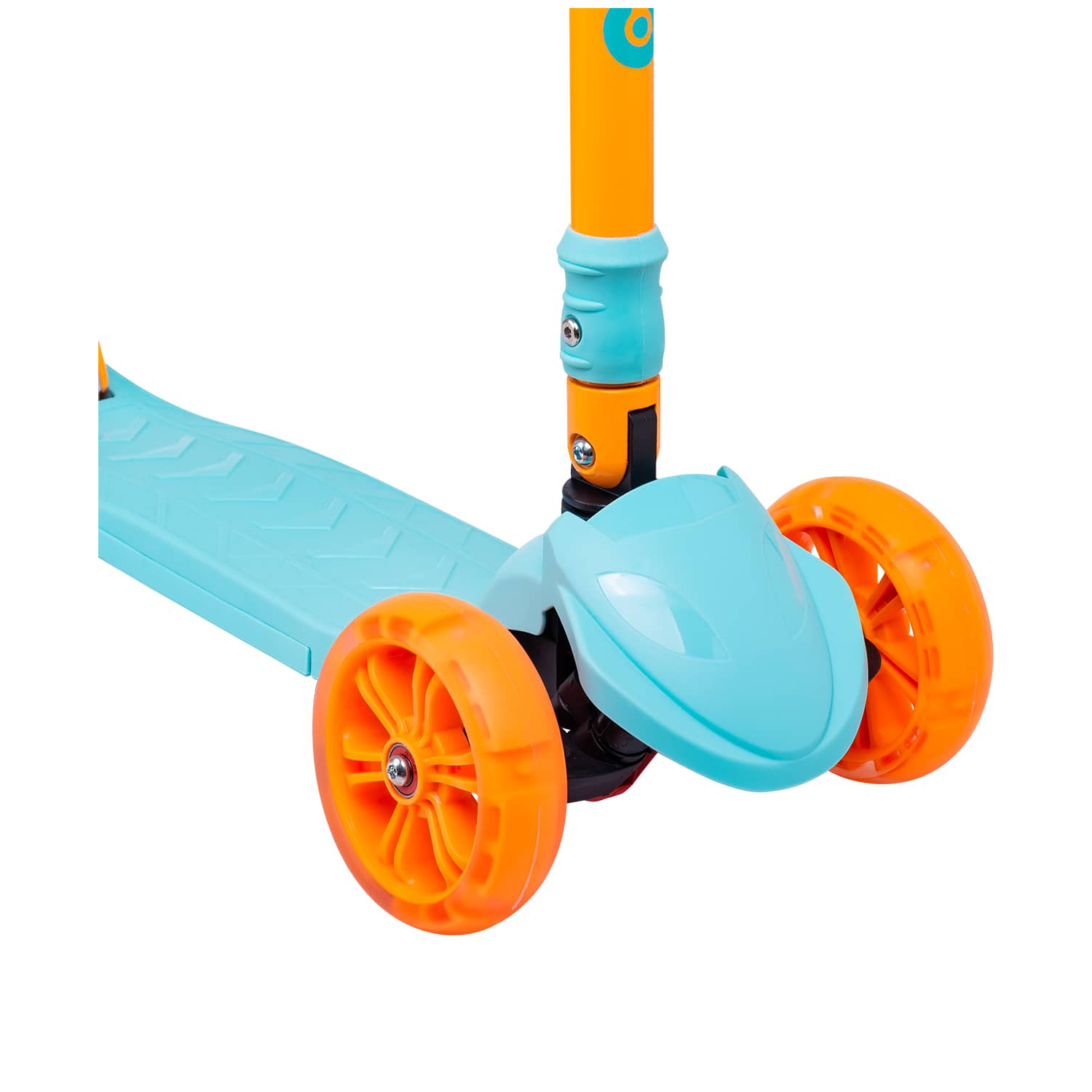 Самокат RIDEX трехколесный 3 wheels scooter Bunny 135/90 light blue/orange - фото 6