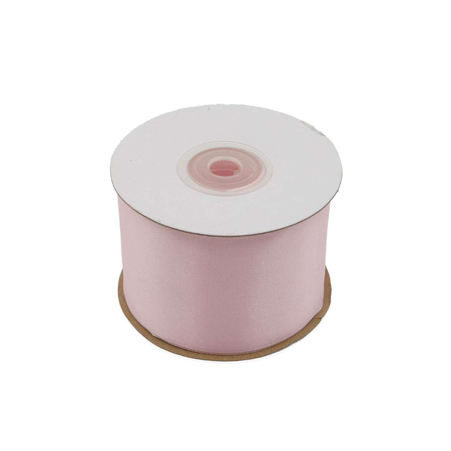 Лента Айрис атласная упаковочная флористическая 5 см 22.86 м 008 бледно - розовый - фото 2