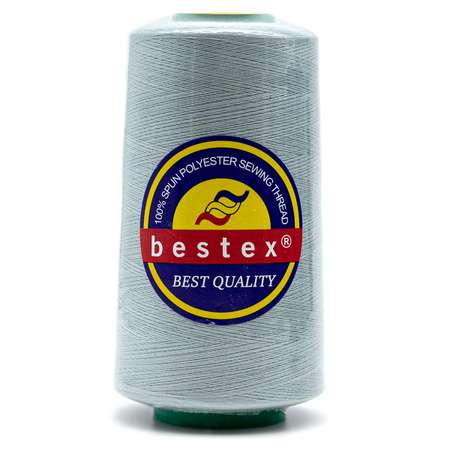 Нитки Bestex промышленные для тонких тканей для шитья 50/2 5000 ярд 1 шт 189 светлый серый иней